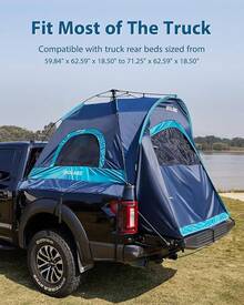 Truck Bed Tent For 5-6 Ft Bed, 8-Minute Easy Setup By Pre-Assembled Design, Waterproof PU2000mm, 2-Person Portable With Extra Rainfly Cover For Camping & Outdoor, Includes Storage Bag - 藍色 - 查看 8