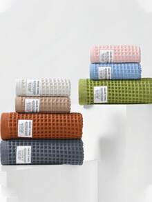 1 pieza/2 piezas Toalla de baño de tejido de gofre moderno y minimalista, suave, de secado rápido y absorbente, adecuada para piscina al aire libre, yoga, gimnasio, baño de casa, toalla de baño de 70*140cm o toalla de mano de 34*75cm, toallas de ducha para salón de belleza, hotel, deportes, artículos esenciales para el hogar - Multicolor - Ver 9