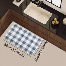 Modern Plaid Pattern Doormat, Rug, Traditional Long Carpet, Suitable For Hallway, Kitchen, Bedroom, Living Room, Entrance, Balcony, Home Decor, Stain Resistant, Coffee Shop, Bar, Holiday, Party, Bedroom Mat, Bath Mat, Room Decor, Kitchen Decor, Black And White Rug - Black and White - View 11