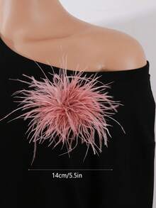 15cm Broche de solapa de pluma de avestruz falsa de alta calidad y estilo retro clásico, accesorio de moda versátil para regalo. Broche de pluma de avestruz vintage europeo y americano, broche decorativo unisex para vestidos, fiestas, manualidades y accesorios para el cabello - flor - Ver 35