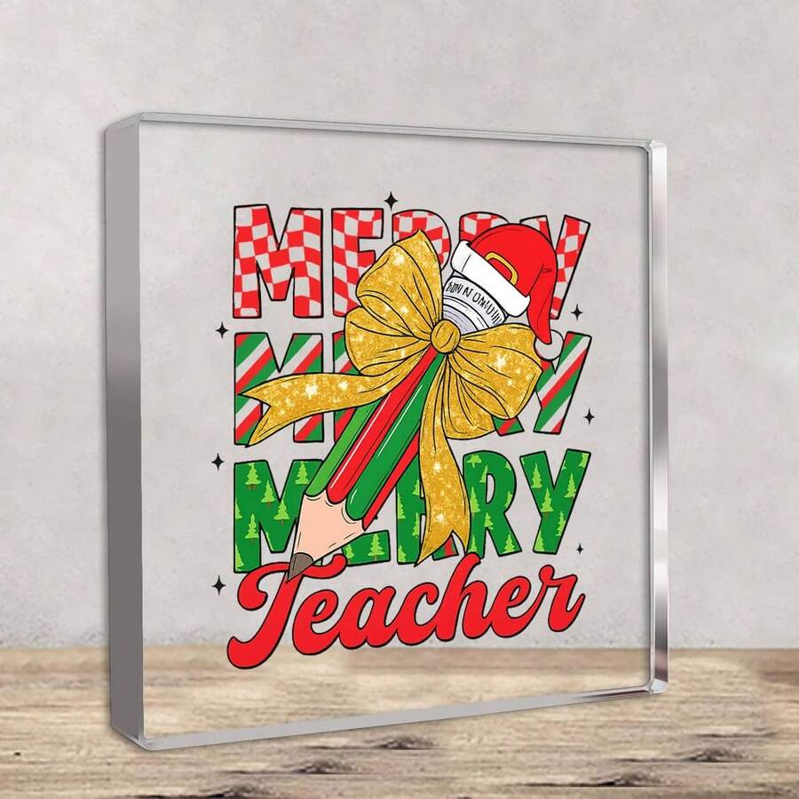 Centros de mesa ¡Feliz Navidad, Maestro! Árbol de lápices - Un regalo único para maestros, decoración de escritorio linda para oficina, ideal para decoración de aula y oficina en casa, excelente como regalo de cumpleaños o Navidad para maestros
