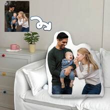 1 件定制照片抱枕，双面高清打印，纪念人物或宠物图案，现代风格，拉链开合，可机洗，数码打印，四季皆宜的理想礼物 - 彩色 - 查看 9