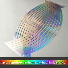 AD 1 Cặp tem dán vành xe máy/ô tô 18 inch, tem dán gầm xe, tem dán trục bánh xe, tem dán lốp phản quang. - Miếng dán vành xe bằng laser - Xem 1