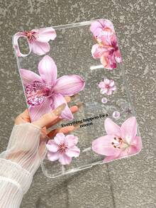 透明粉色花卉 iPad 保护套 - 时尚保护套，带有励志名言，优雅的保护性设计，兼容 iPad Pro 11、iPad Air 2、iPad Air 第五代 2022、iPad Air 11 英寸 (M2)-2024、iPad Air 11 英寸 (M3) 2025，适合个人使用、送礼和夏季场合 - 彩色 - 查看 4