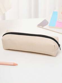 1pc Large Capacity Oxford Pencil Case & Cosmetic Bag - Multi-Purpose Zipper Pouch For Students Stationery, Cosmetics, Travel Essentials And Small Items, Back To School Supplies, Pencil Case, Backpack, Available In Black/Blue/Pink/Beige/Gray/Red/Purple/Navy/Yellow - Black - View 7