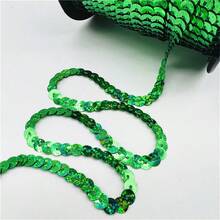 5yards 6mm Sequins Ribbon Round Flat Sequins Laser Giltter Paillettes Sequins For Crafts Sewing Cloth Accessory Sequin Trim