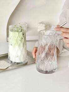 1 Taza de café con hielo de 500ML estilo InS - Adecuada para la cocina y el Día de San Valentín. La taza de vidrio multiusos es ideal para bebidas con hielo, jugos, leche y bebidas casuales