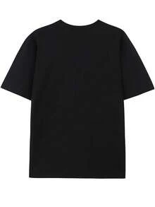 Disney Has Authorized 1 Men's T-Shirt, Disney's < < Mickey Mouse > > DADDYMOUSE Pattern Men's Short-Sleeved T-Shirt, Round Neck Casual And Comfortable T-Shirt, Breathable And Light, Suitable For Sports And Leisure Wear, Loose T-Shirt, Suitable For Gifts, Suitable For Travel And Parties. - Black - View 2