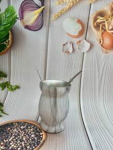 80盎司/230毫升马黛茶杯套装 葫芦形不锈钢防烫隔热带清洁刷吸管勺家用茶具 - 彩色 - 查看 2