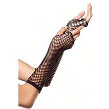 Fingerless Long Fishnet Gloves, Suitable For Cosplay, Stage Performance, Party, Mesh Gloves For Women