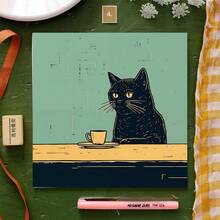 1pc 2026 Cats Chillin With Coffee Calendar, Featuring Various Cat Designs, Holiday Calendar, Holiday Wall Calendar