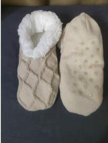 Damen Dicke Fleece-gefütterte Bodensocken, warm & rutschfest für Zuhause ohne Schuhe, Winter