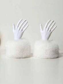 1 Stück Damen Herbst/Winter Plüsch Dicke Armstulpe Wärmer, elastische kältebeständige Handschuhe geeignet für den täglichen Gebrauch - A - Übersicht 7