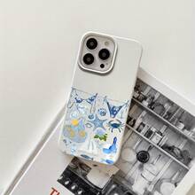 Fundas y protectores para teléfono con diseño de imitación de orificios grandes y estampado de mariscos azul marino. Compatibles con phone 16 Pro Max, 16, 15 Pro, 14, 14 Plus/14 Pro Max, 13, 13 Pro, 12 Pro, 11/11 Pro y la serie Pro. Regalos para cumpleaños y fiestas - Blanco - Ver 1