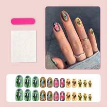 2025 New 24 Pcs Almond Shape High-End Hand-Painted Colorful Fish Press-On Nails With 3D Detailing - Handmade Y2K Retro Euro-American Vibrant Aesthetic, Reusable Long-Lasting For Summer Pool Party & Daily Office Wear | Unas Press On, Unas Postizas & Easy-To-Apply Fake Nail Art - PHONG CÁCH - Xem 4