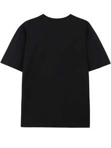 Disney Authorized Fashion Spring And Summer Men's Casual Short-Sleeved T-Shirt Shi Diqi Mother Printed Patterns And Words Soft And Comfortable Round Neck Short-Sleeved T-Shirt Disney Authorized Men And Women With The Same T-Shirt Men's Fashion Casual T-Shirt Comfortable Short-Sleeved T-Shirt Simple Short-Sleeved Fashion Design Daily Travel Party Home Wear Suitable For Holiday Gifts. - 黑色 - 查看 2