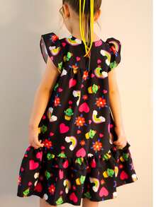 Black Lara Dress With Kacto Children's Youth Mini Diva Fashion Blogger Summer 01 To 14 Years - Black - View 5