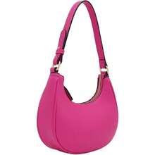 FashionPuzzle Small Crescent Shoulder Bag Underarm Purse - 紫紅色/紫紅色 - 查看 2
