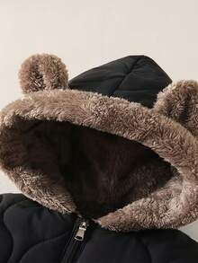 女婴连体衣套装，加厚保暖连体服，婴儿连帽保暖服