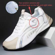 Men's Breathable Mesh Casual Sports Shoes, Soft Sole, Non-Slip Running Sneakers - White Card - View 3