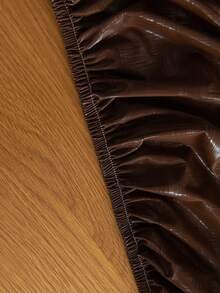 1pc Plain Minimalist Modern Waterproof Oil-Proof Washable Rectangular/Round Protective Cover Mat For Coffee Table, Dining Table, Luxurious Tabletop Decor - Coffee Brown - View 11