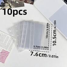 M5 Clear Ring Binder Set, 10pcs Double-Sided Sleeves, Refill Papers, DIY Binder Notebook Set, Seal, Cute Stickers, Otaku Event, Sticker Notebook, Sticker Book, Sticker Bookshelf, Sticker Book Refill, Transparent Sticker Book Binder