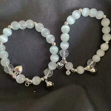 Gifts For Women-1 Piece Minimalist Good Luck Bracelet - Dainty Beaded Jewelry For Women, Ideal For Daily Wear/Work, Elastic String & One Size Fits All - 白色 - 查看 6