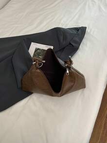 Túi đeo chéo hình lưỡi liềm tối giản, Túi đeo vai đa năng, Túi tote lớn có dây đeo có thể điều chỉnh, Thích hợp cho các bữa tiệc, đi chơi, kỳ nghỉ, mua sắm và sử dụng hàng ngày, Có thể đựng tiền xu, điện thoại, Lý tưởng cho nữ nhân viên văn phòng, sinh viên đại học và người đi làm, Túi đeo vai thanh lịch cho nữ - Cà phê - Xem 9