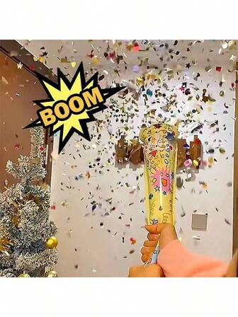 1/5pcs Celebration Firework Stick, Hand-Held Surprise Confetti Cannon, Use Inflatable Fireworks Launcher To Enhance Your Festival Party Atmosphere, Suitable For Valentine'S Day, Christmas, New Year, Birthday, Wedding, Party And Other Occasions,Christmas