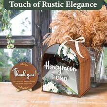MHoneymoon Fund Box Wedding Wooden Wedding Gift Card Box Rustic Marriage Decor For Reception Honey Moon Fund Money Boxes Birthday Graduation Baby Shower And Bridal Showers10 - 蜜月基金箱 - 查看 5