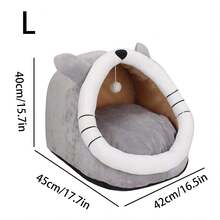 1pc Comfortable & Cute Cat/Small Dog Bed, Suitable For All Seasons - Multicolor - View 13
