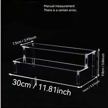 1-częściowy akrylowy organizer na kosmetyki, wielowarstwowy przezroczysty stojak ekspozycyjny, odpowiedni do perfum, biżuterii, produktów do pielęgnacji skóry, kosmetyków, łazienki, sypialni, dekoracji wnętrz, wzmocniony i wytrzymały, trapezowy kształt