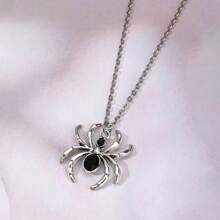 1 pieza Collar de araña gótico para hombres, collar de cadena de acero inoxidable, collar de insecto de estilo punk, adecuado para uso diario o varias fiestas, unisex cómodo