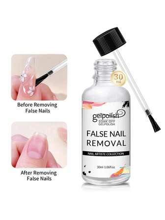 30ml Pinpoint Nail Glue Remover For Press On, Multi-Functional Remover For Nails Tips, Gentle Glue Remover For Gel X Nails, Non-Acetone Nail Polish Remover