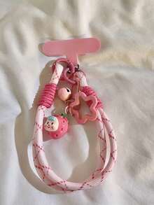 1 件多巴胺可爱时尚手机挂绳、钥匙扣、包包挂件、腕带 - 彩色 - 查看 3