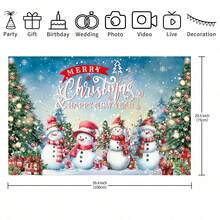 1 Stück Weihnachts-Hintergrundfahne, 210 x 150 cm / 150 x 100 cm / 100 x 75 cm Weihnachtsbaum Schneemann Fröhliche Weihnachten Hintergrund, geeignet für Weihnachtsparty, Fotohintergrund, Wandschild, Gartenschild, Weihnachts-Neujahrs-Weihnachtsfeier Dekoration