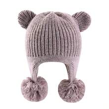 Baby Winter Hat With Earfalp Toddler Girls Boys Beanie Kids Warm Fleece Lined Knit Hat With 2 Cute Ears