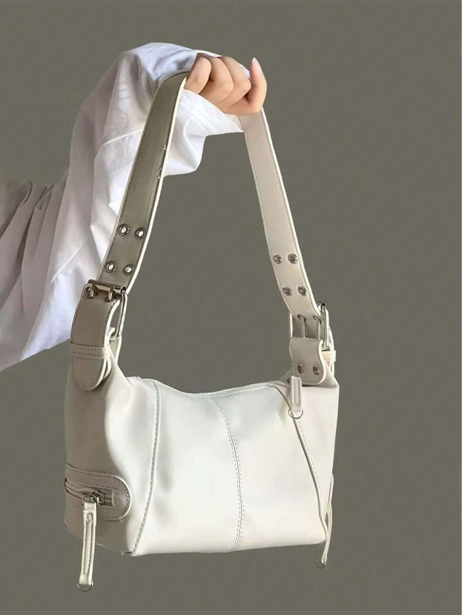 Bolsa resistente y elegante con cremallera; bolso de hombro versátil