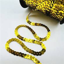 5yards 6mm Sequins Ribbon Round Flat Sequins Laser Giltter Paillettes Sequins For Crafts Sewing Cloth Accessory Sequin Trim