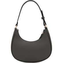 FashionPuzzle Small Crescent Shoulder Bag Underarm Purse - 深灰色/深灰色 - 查看 5