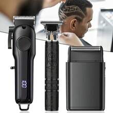 Electric Shaver Set, Beard Trimmer Set, Men's Grooming Kit. Haircut, Shave, Style And Trim. Suitable For Home, Car, Travel And Business Trip Use. Gift For Father And Husband