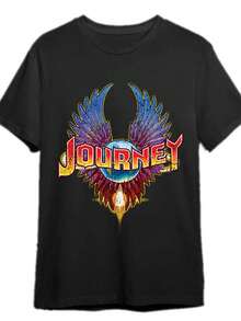 Man Men Journey Classic Rock Band Graphic T-Shirt Black Cotton Short Sleeve Crew Neck Colorful Wing Design Casual Comfortable Fit For All Seasons Band T Shirts Men Size S-3XL - màu đen - Xem 2