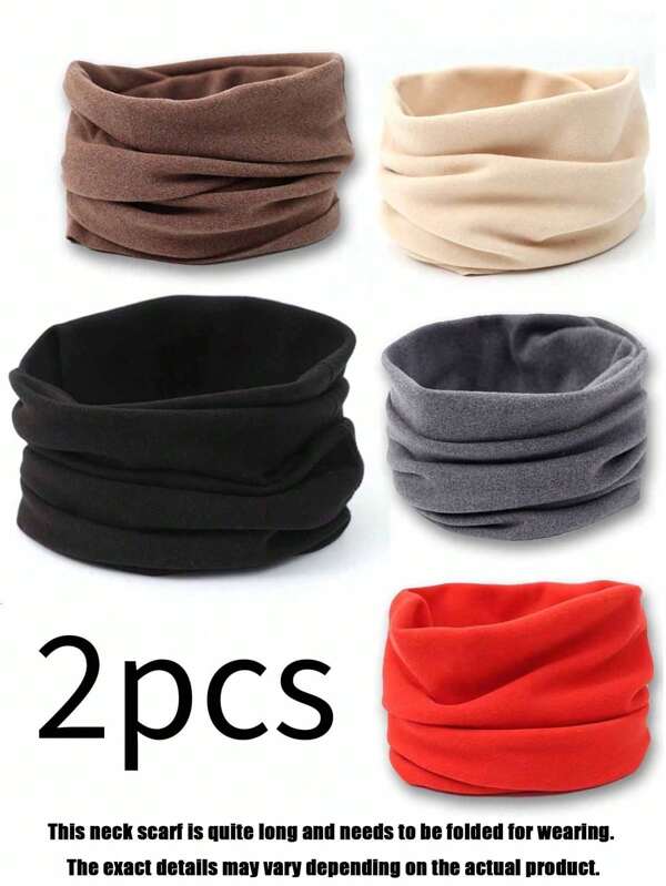 1 pezzo/2 pezzi Scaldacollo in pile, Scaldacollo antivento per l'inverno, Copri collo per il ciclismo