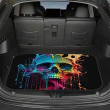1pc Fashionable Personalized Trunk Mat, Colorful Car/Butterfly, Skull Pattern - Suitable For SUV, Truck, Sedan - Durable Polyester Material, Keeps Dry And Clean, Adds Personalized To Vehicle, Trunk Protector Mat