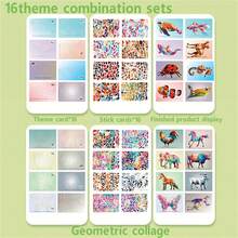 Puzzle cu autocolante geometrice 3D, colaj, autocolante creative lucrate manual, joc de antrenament pentru îmbunătățirea concentrării cu 16 stickere, autocolante DIY, îmbunătățirea abilităților manuale și a abilităților cognitive, materiale de artă, decorare cu autocolante pentru adulți, sporirea creativității, cadou de ziua de naștere, cadou de petrecere, cadou de sărbători, puzzle cu autocolante decorative, Halloween, Crăciun, cadou de Ajunul Crăciunului