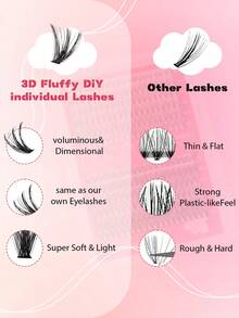 MEM 240片/套 单根假睫毛，浓密型，30D/40D/60D/80D D型卷翘，8-16毫米，DIY假睫毛，自然妆效，浓密纤长，超柔软轻盈，可重复使用，单根假睫毛，睫毛嫁接套装，适合旅行、日常佩戴（新手友好）、婚礼、约会、派对、节日，也是圣诞节/万圣节/送礼佳品。 - 黑色 - 查看 7