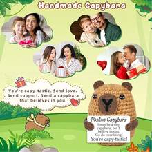 1 Hand-Crocheted Positive Capybara - Made Of High-Quality Thread, This Hand-Crocheted Capybara Is Soft To The Touch And Compact, Making It Perfect For Carrying Around. The Meticulous Design Not Only Gives It A Cute Appearance, But Also A Symbol Of Encouragement. - Multicolor - View 8