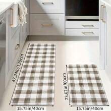 Modern Plaid Pattern Doormat, Rug, Traditional Long Carpet, Suitable For Hallway, Kitchen, Bedroom, Living Room, Entrance, Balcony, Home Decor, Stain Resistant, Coffee Shop, Bar, Holiday, Party, Bedroom Mat, Bath Mat, Room Decor, Kitchen Decor, Black And White Rug - Black and White - View 19