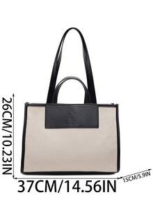 极简大容量手提包、单肩包、托特包、斜挎包 - 黑色 - 查看 10