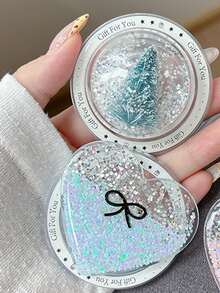 1 Sequined Glitter Christmas Tree Magnetic Suction/Adhesive Telescopic Sliding Phone Stand, Christmas Phone Stand, A Great Choice For Gifting Compatible With IPhone, Android Phone, Gift For Birthday, Family, Friends Push-Pull Phone Grip Phone Holder Phone Accessories